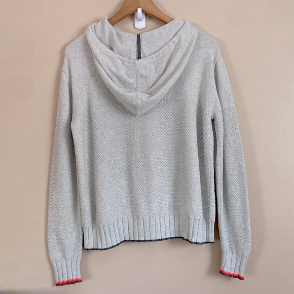 Lisa Todd Lightweight  Cotton Hoodie Sweater – Grey with Pink Trim - Picture 7 of 8